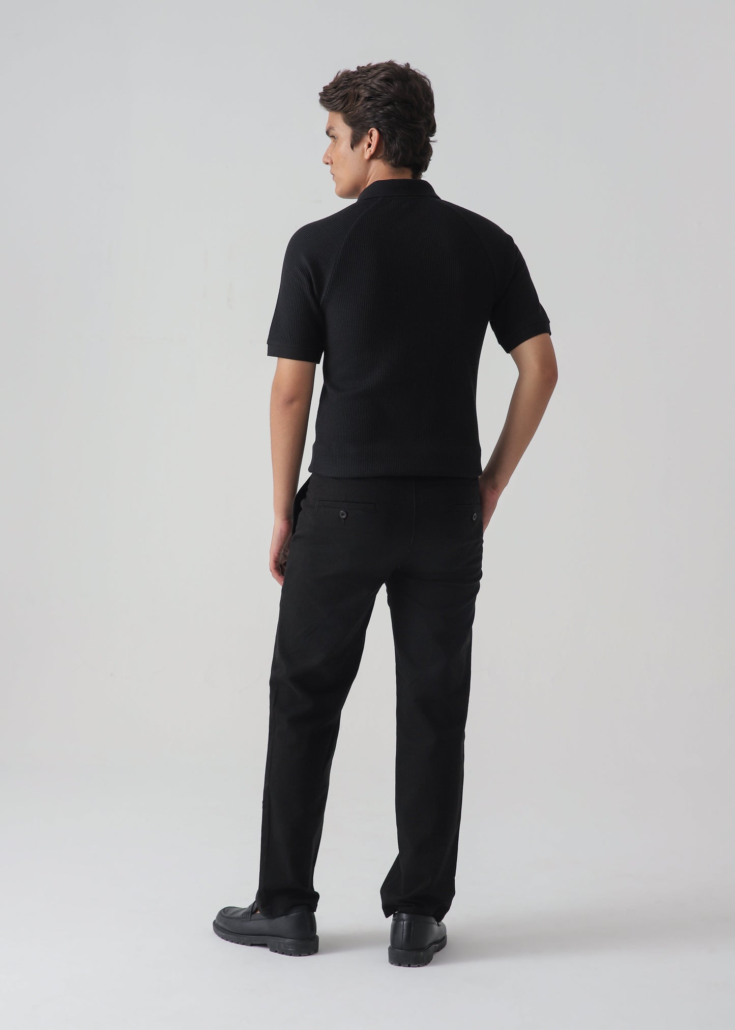 TEXTURED POLO | BLACK