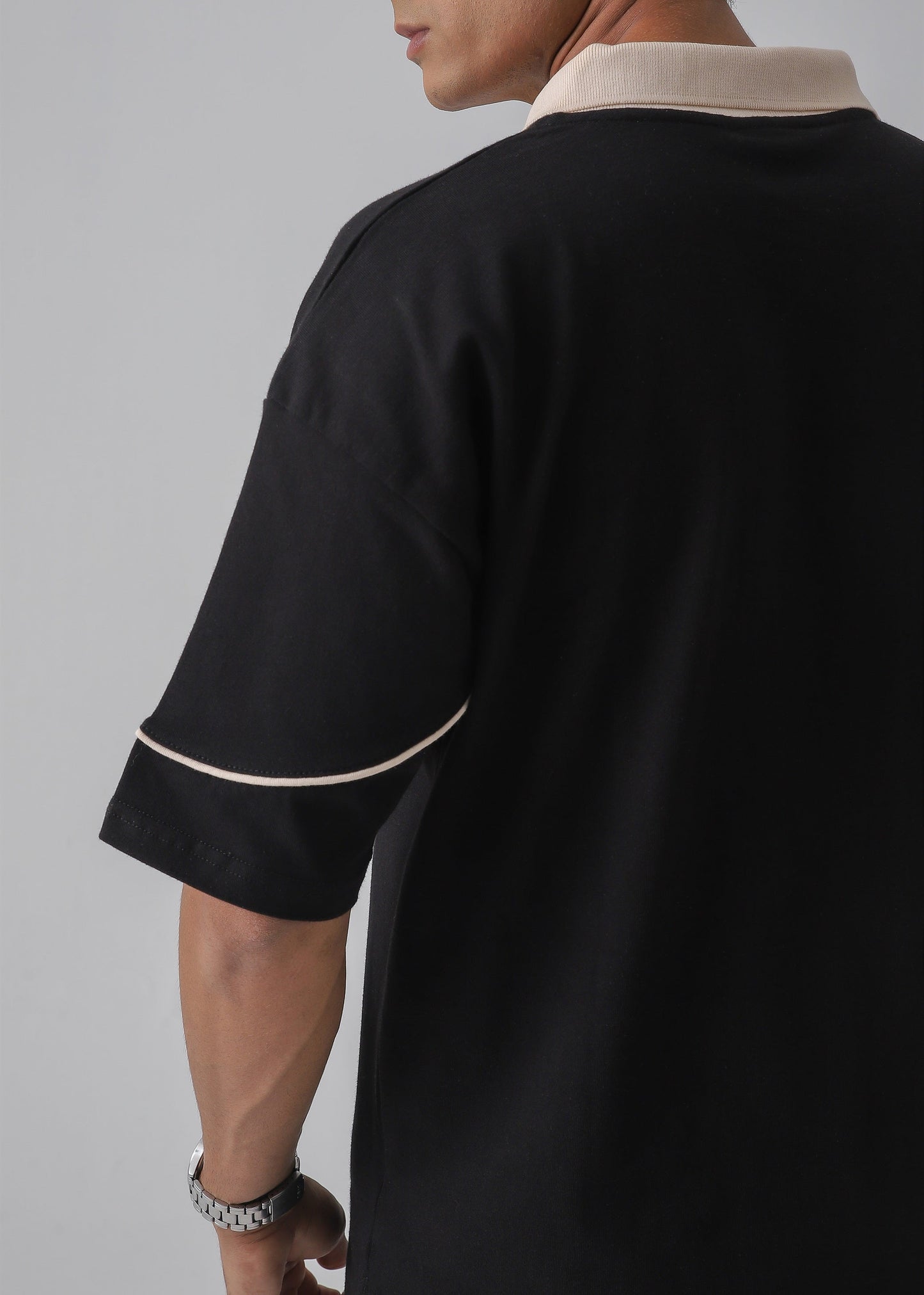 DROP SHOULDER POLO | BLACK
