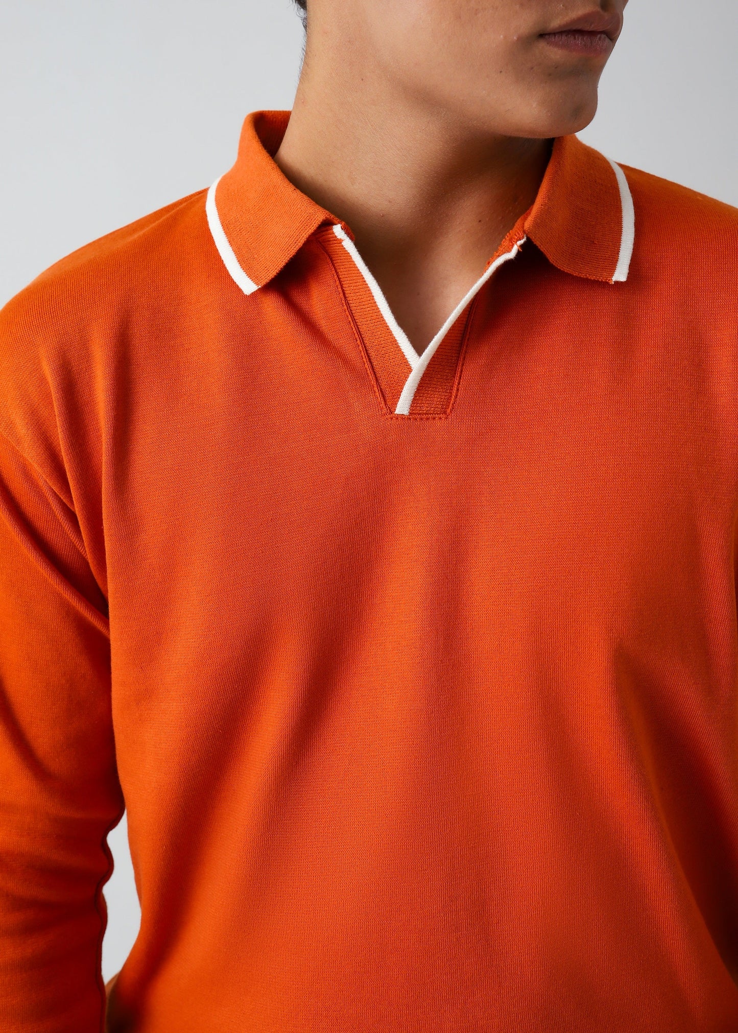 CLASSIC FULL SLEEVES POLO - ORANGE