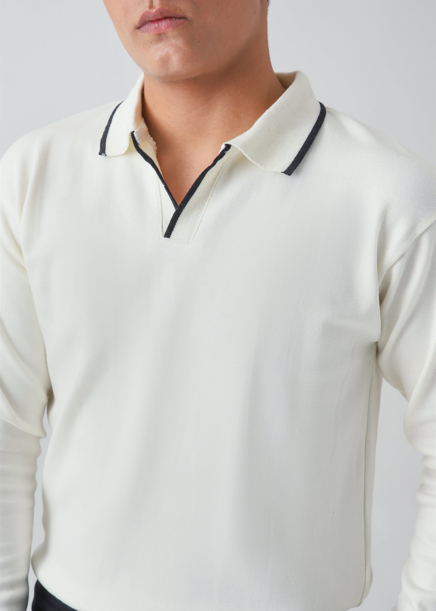 CLASSIC FULL SLEEVES POLO - WHITE