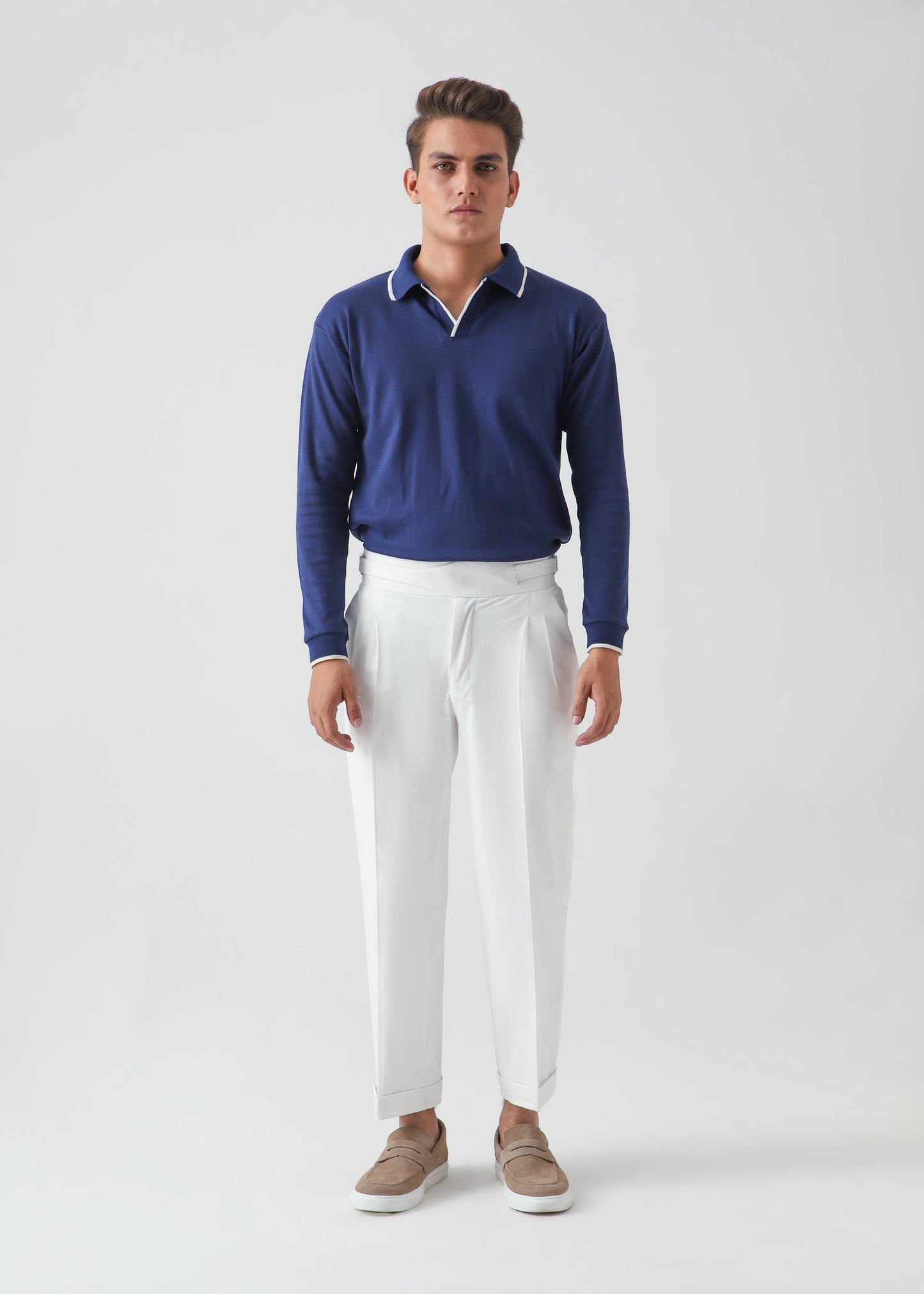 CLASSIC FULL SLEEVES POLO - BLUE