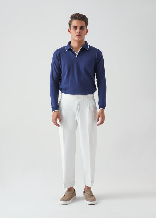 CLASSIC FULL SLEEVES POLO - BLUE