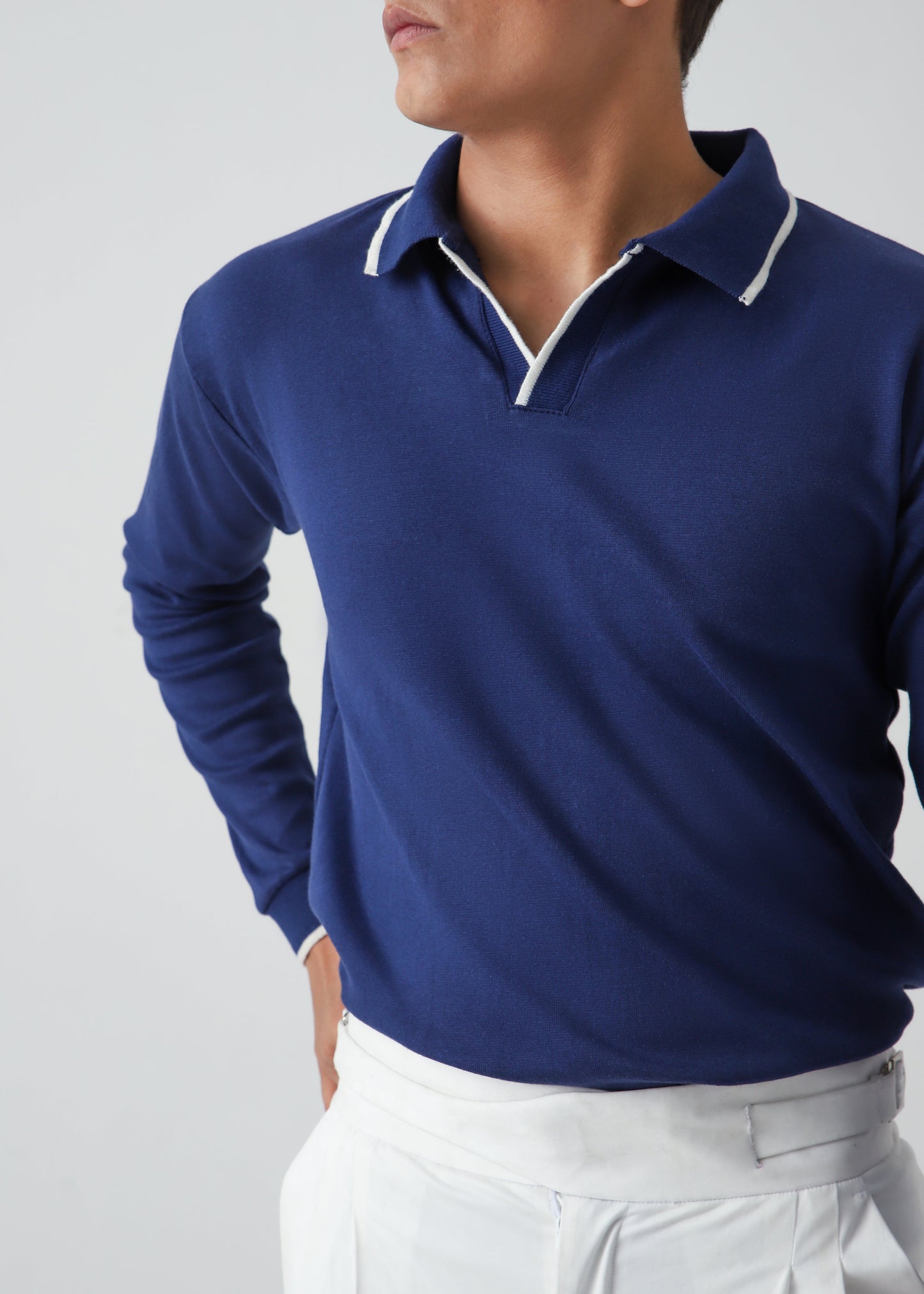 CLASSIC FULL SLEEVES POLO - BLUE