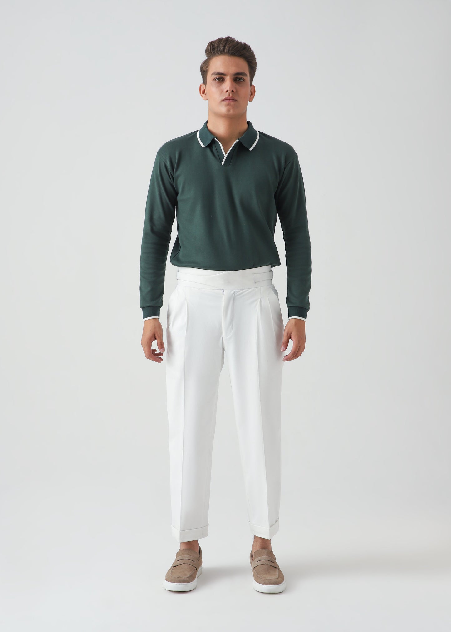 CLASSIC FULL SLEEVES POLO - GREEN