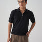 DROP NEEDLE ZIP POLO | BLACK