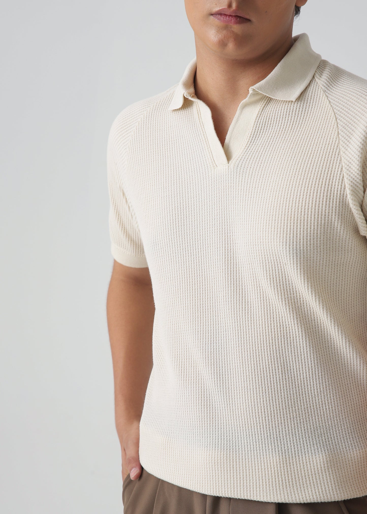 TEXTURED POLO | BEIGE