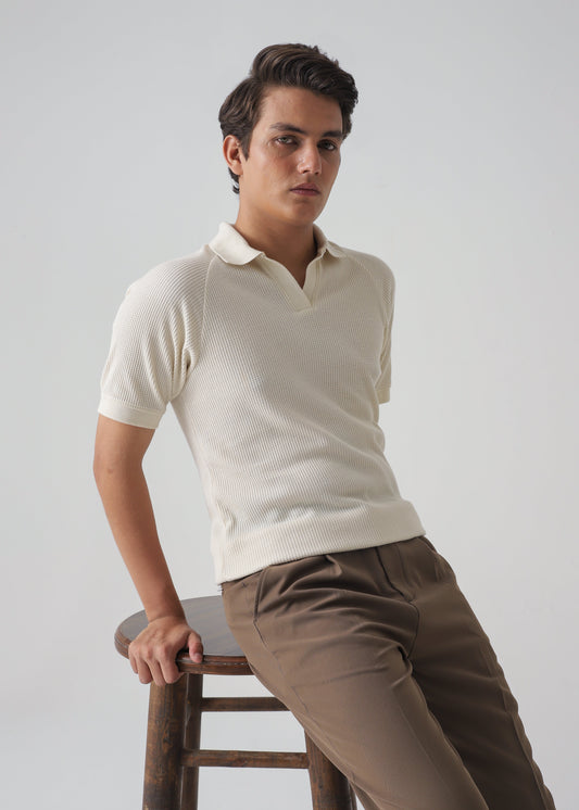 TEXTURED POLO | BEIGE