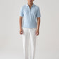 DROP NEEDLE ZIP POLO | POWDER BLUE