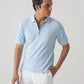 DROP NEEDLE ZIP POLO | POWDER BLUE