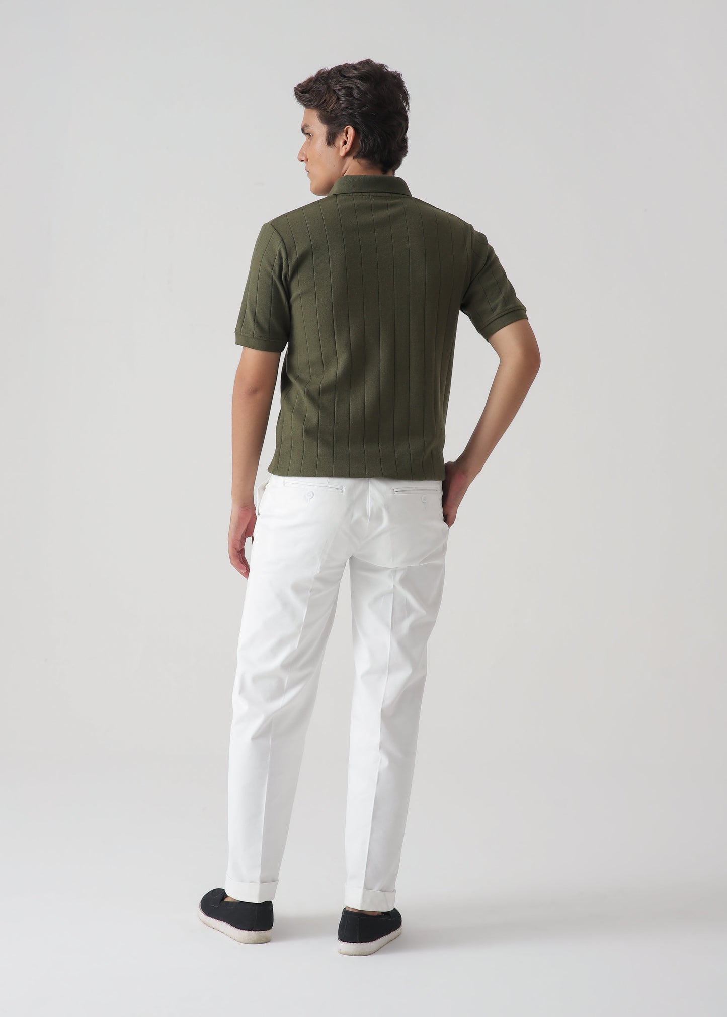 DROP NEEDLE ZIP POLO | OLIVE GREEN