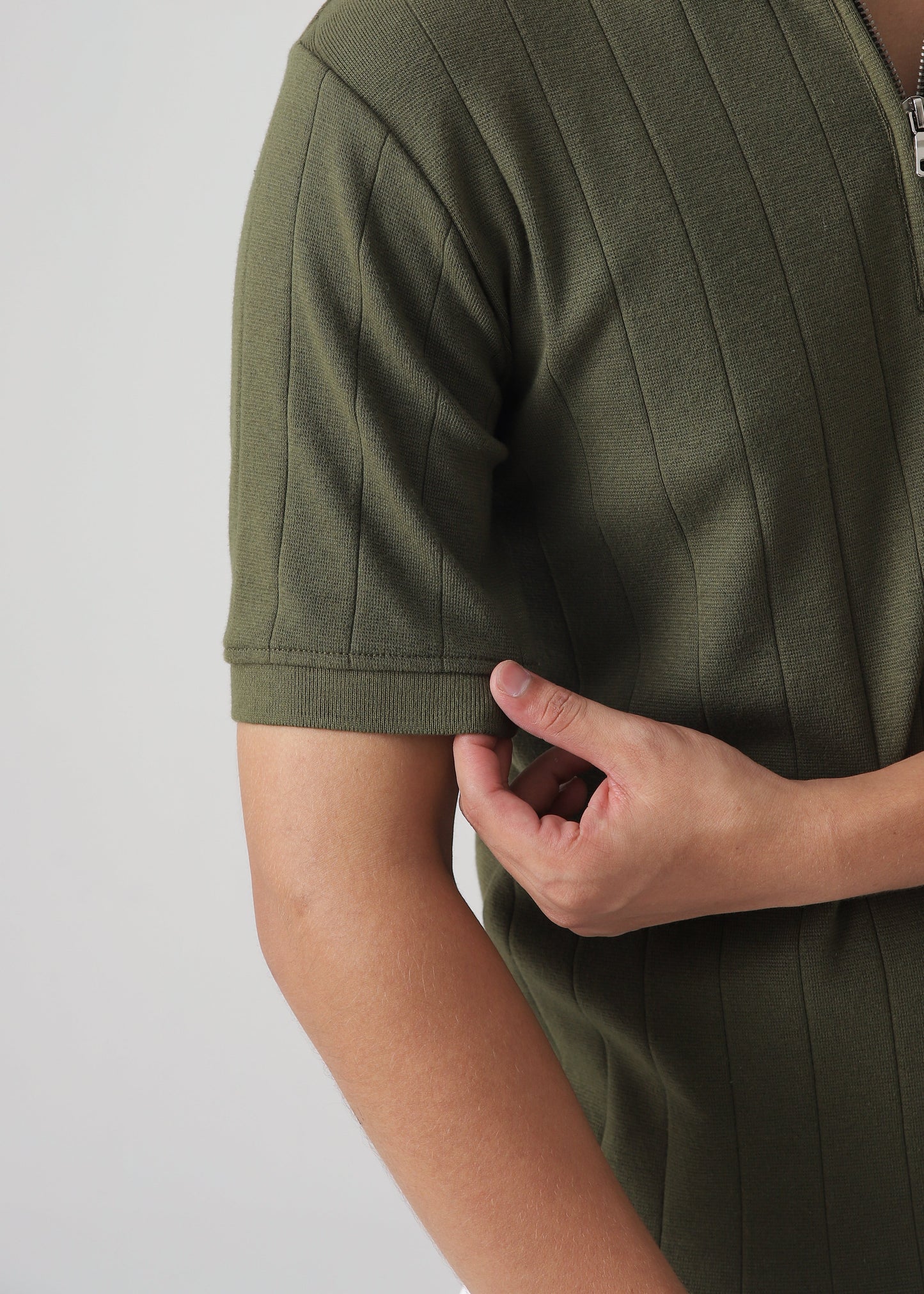 DROP NEEDLE ZIP POLO | OLIVE GREEN