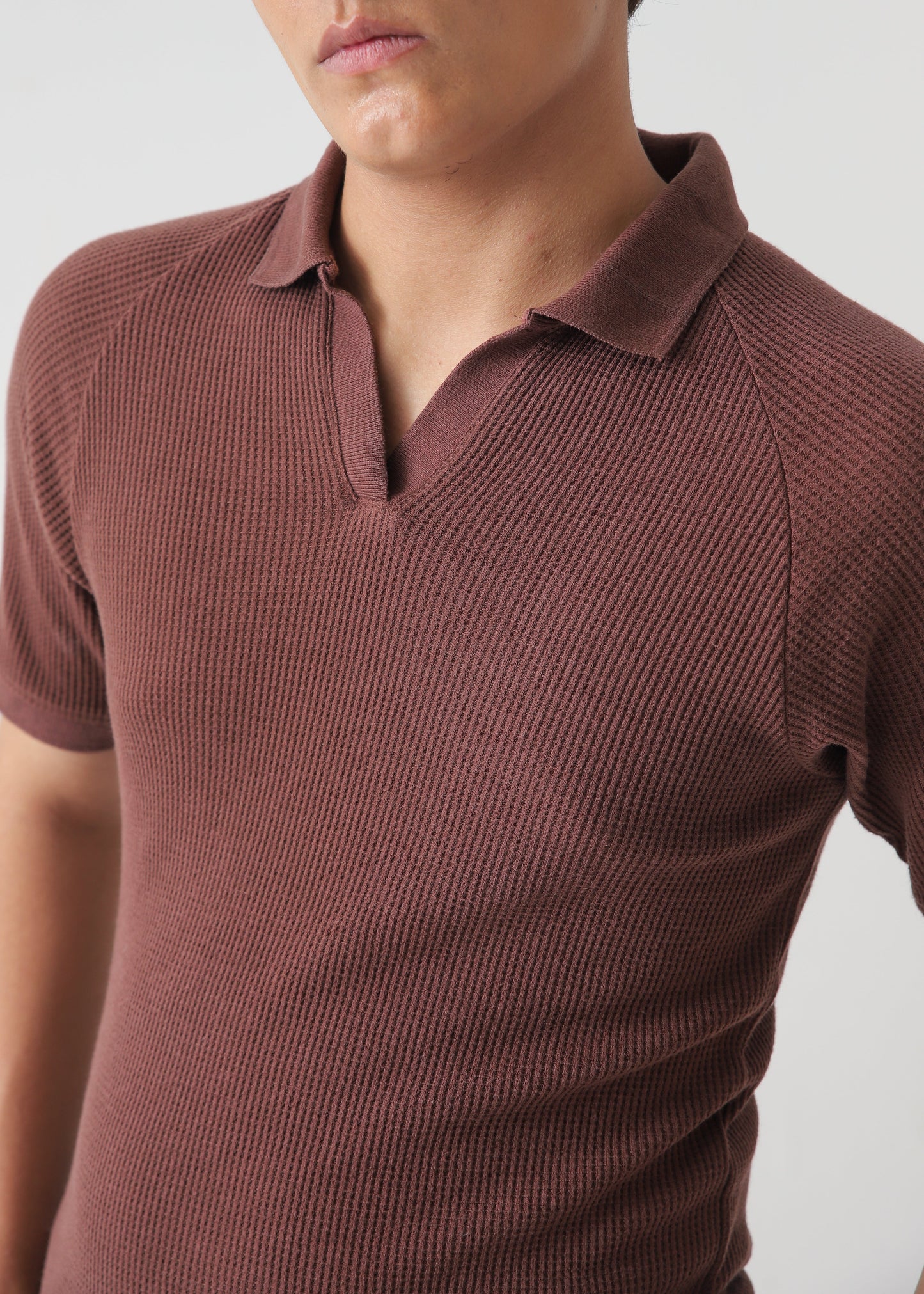 TEXTURED POLO | BROWN