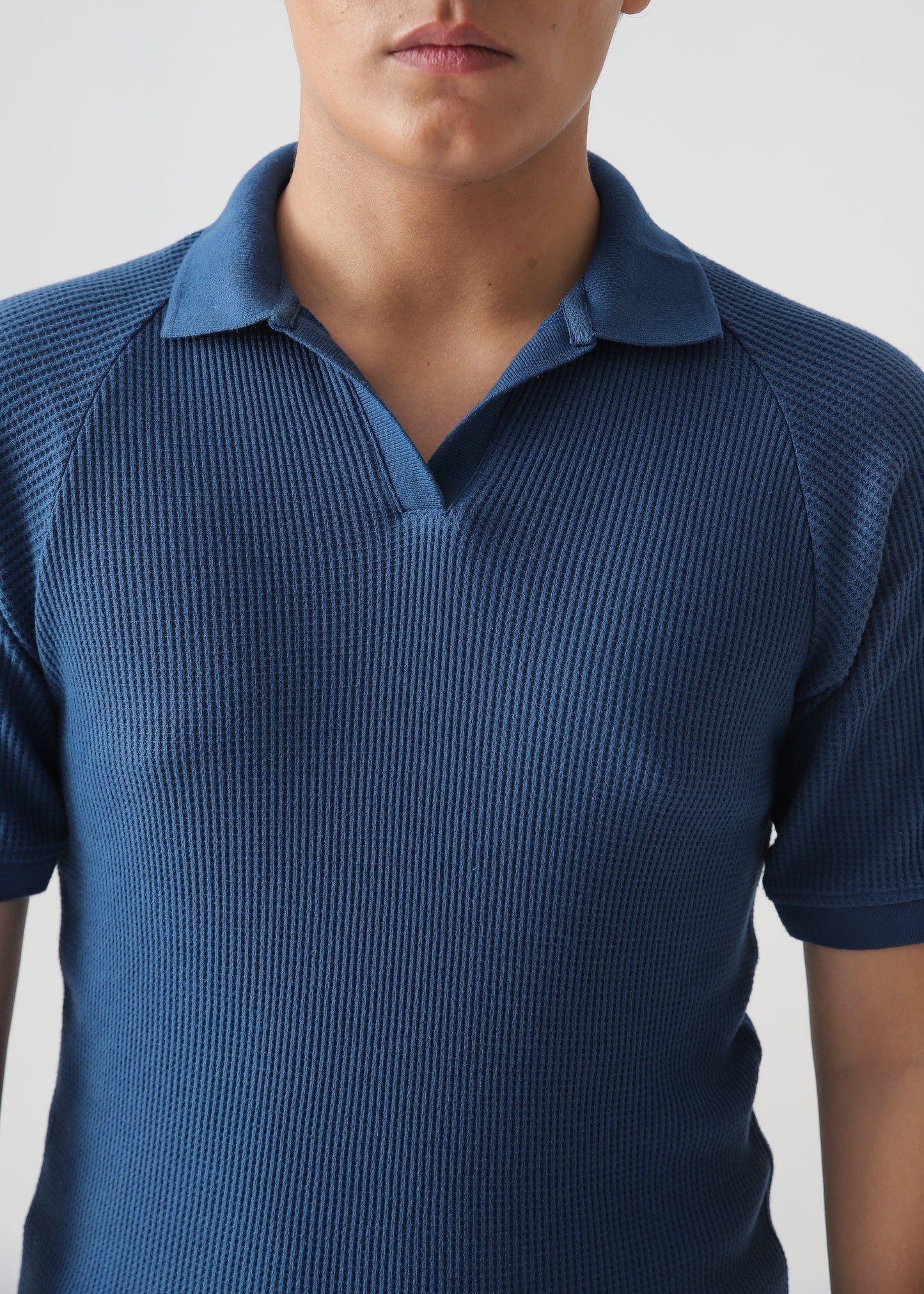 TEXTURED POLO | OXFORD BLUE
