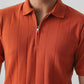 DROP NEEDLE ZIP POLO | RUST
