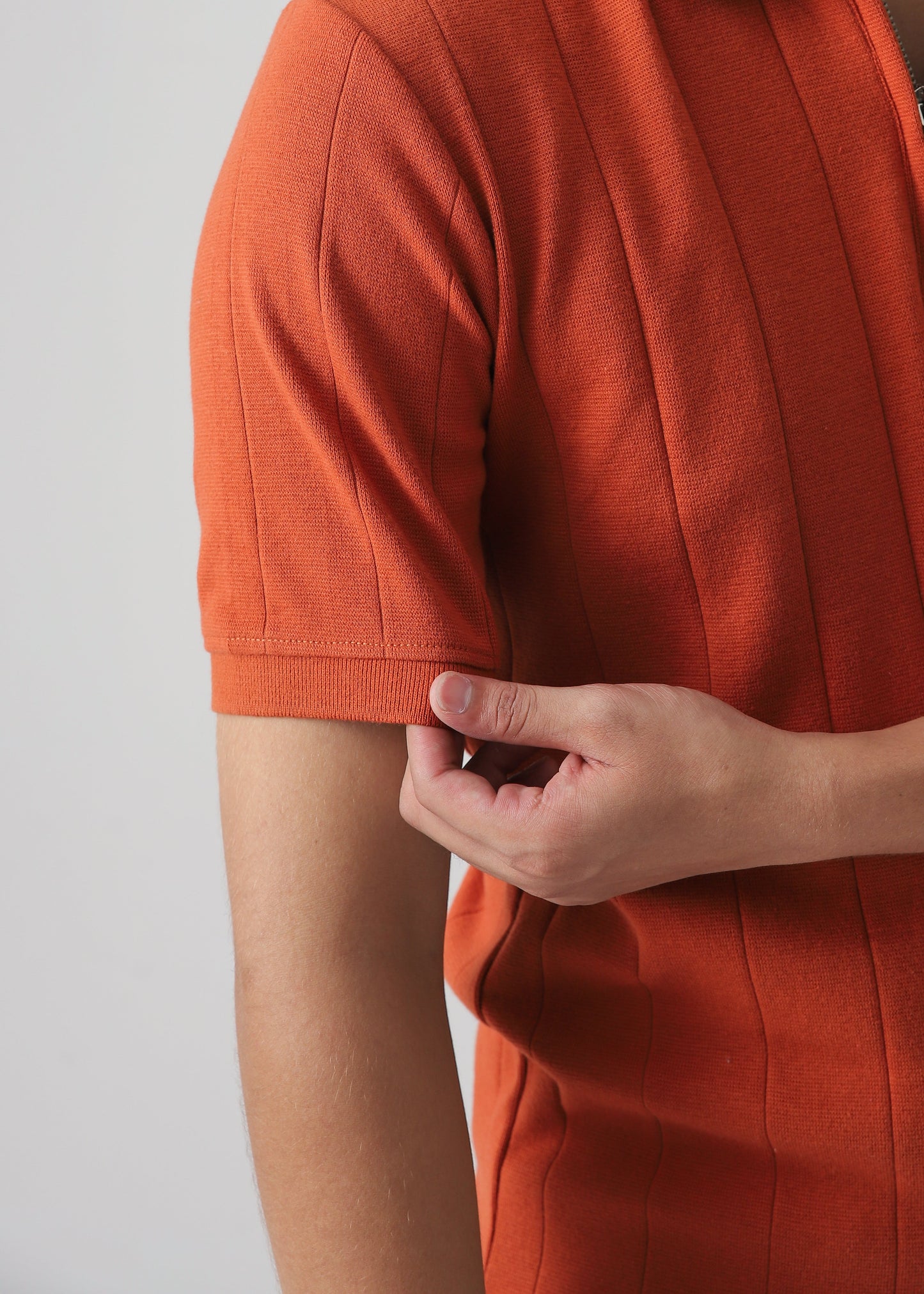 DROP NEEDLE ZIP POLO | RUST