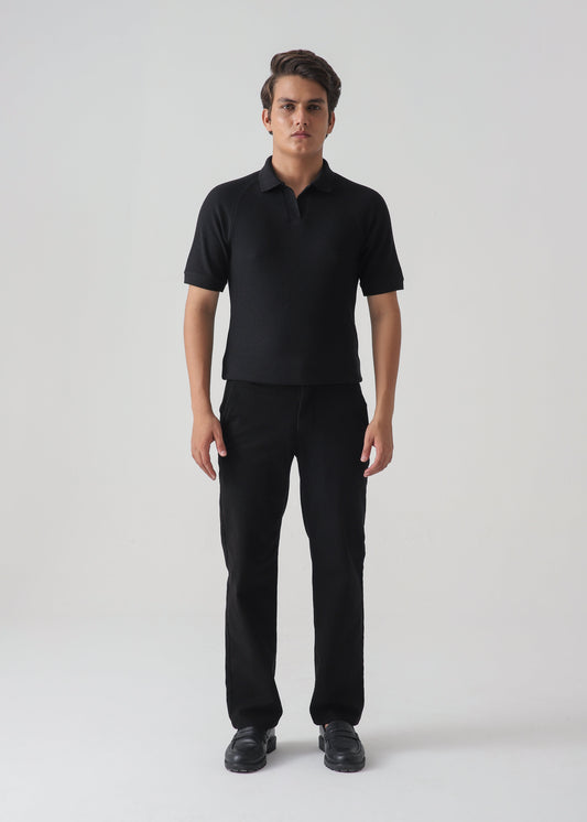 TEXTURED POLO | BLACK