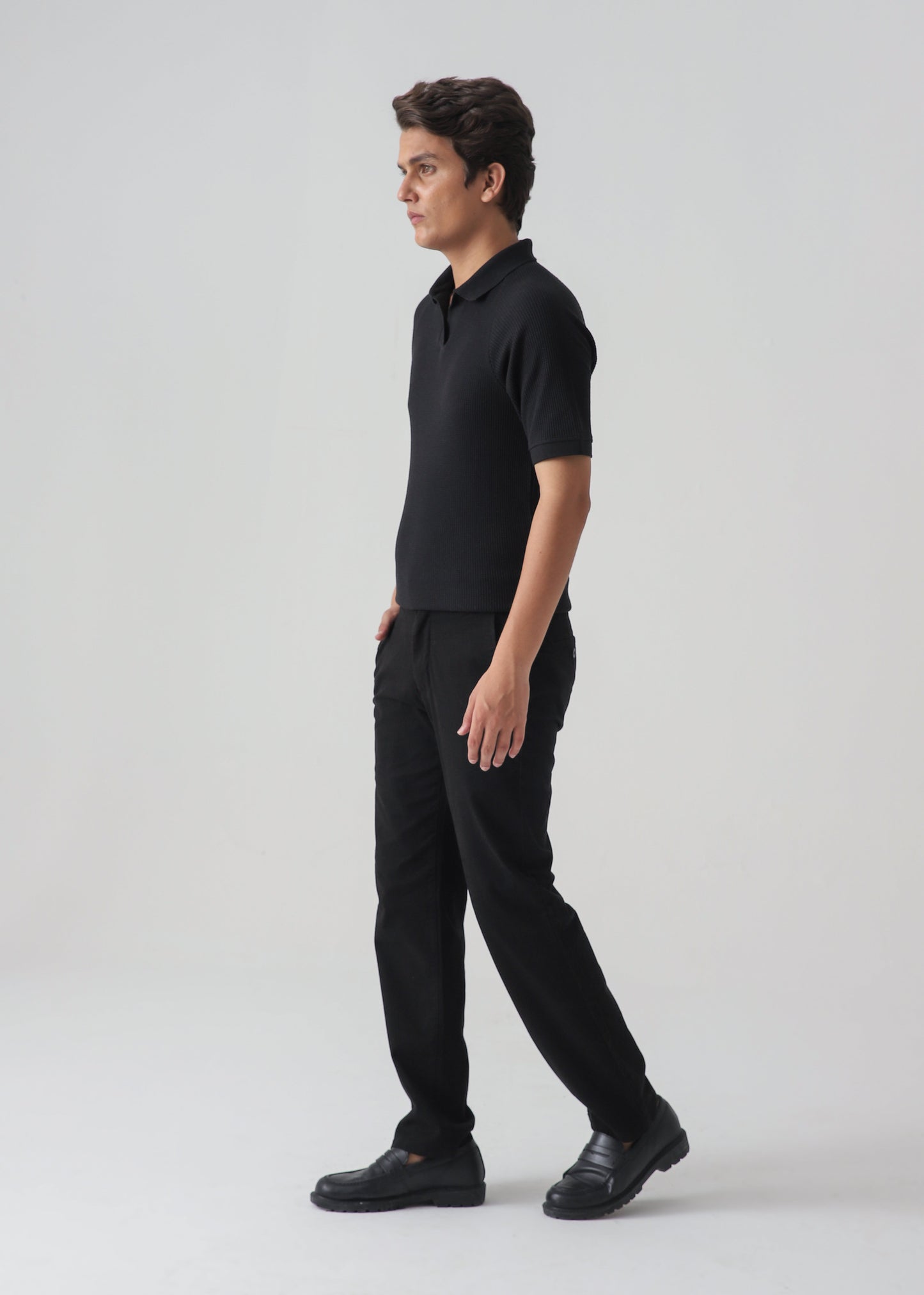 TEXTURED POLO | BLACK