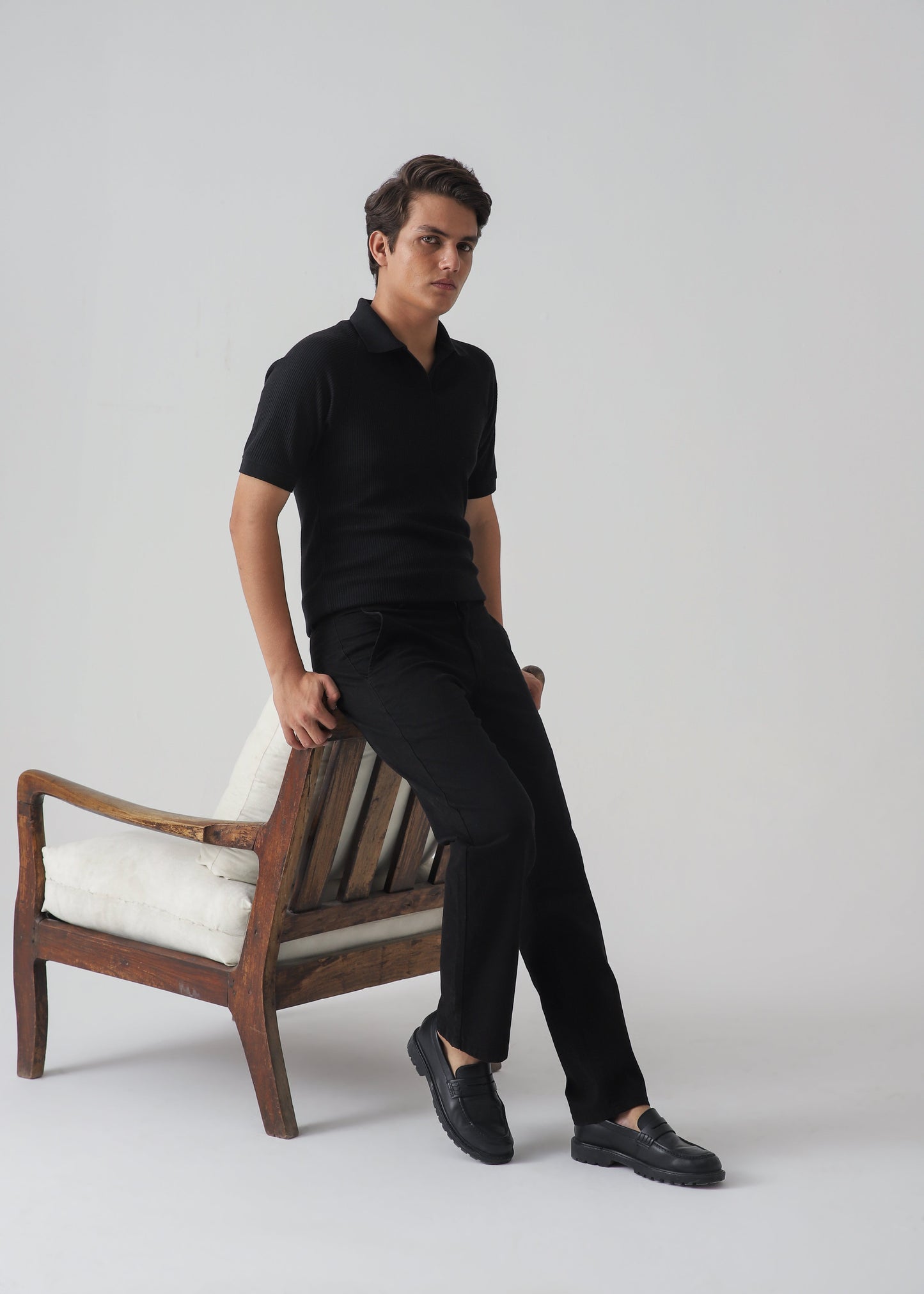 TEXTURED POLO | BLACK
