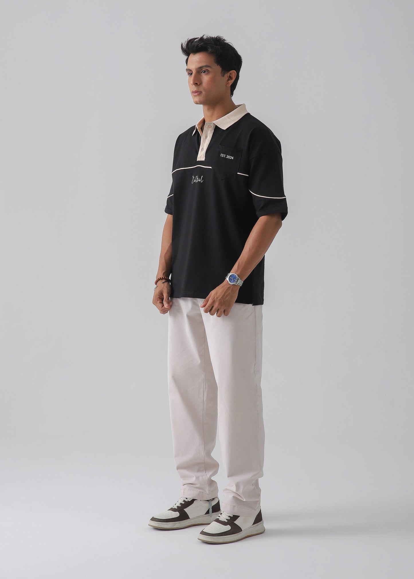 DROP SHOULDER POLO | BLACK