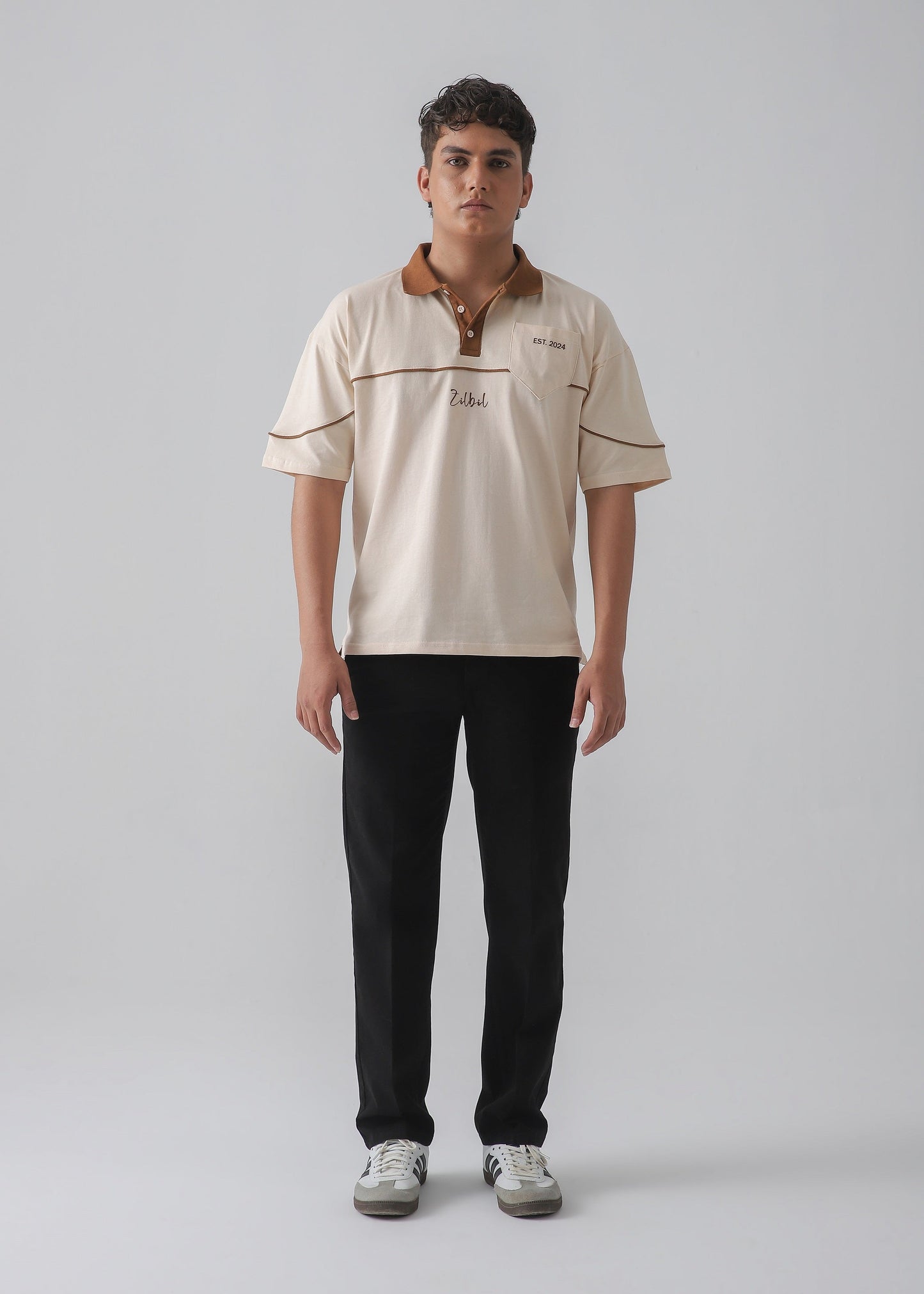 DROP SHOULDER POLO | BEIGE