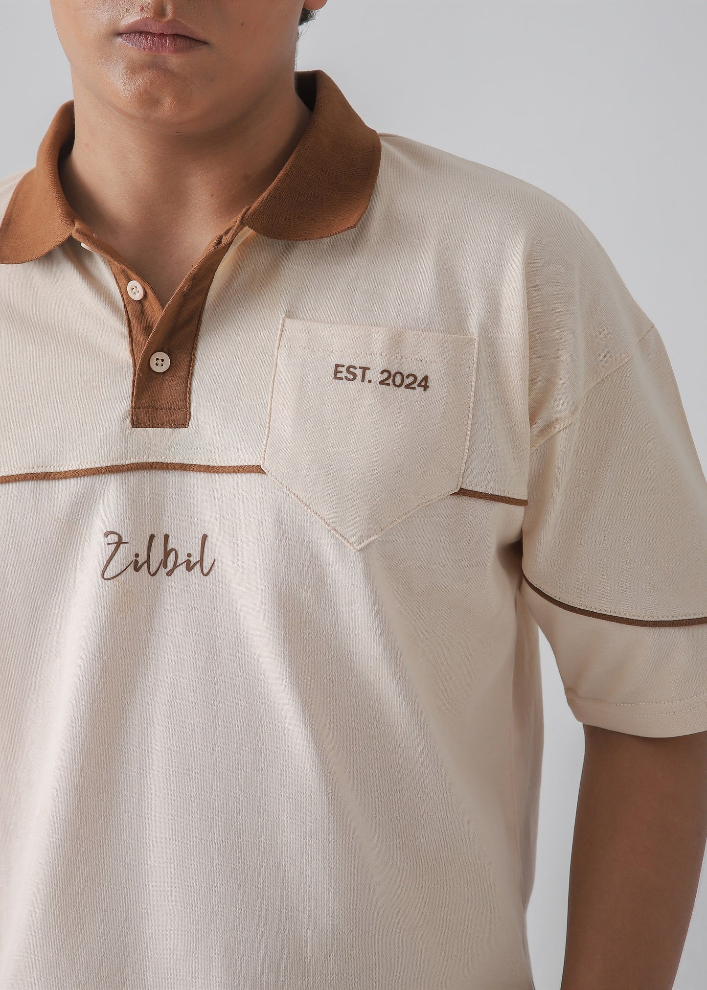 DROP SHOULDER POLO | BEIGE