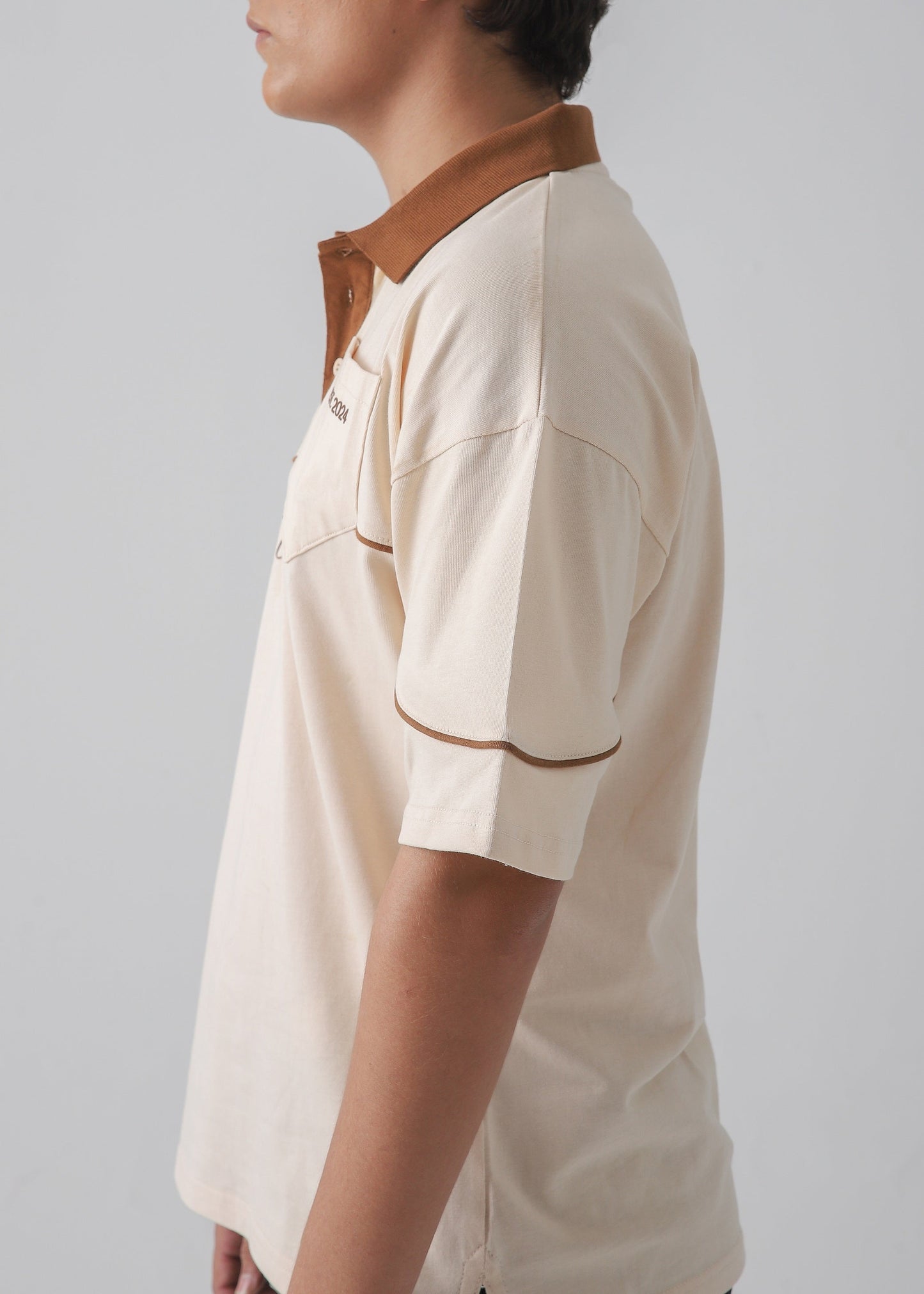 DROP SHOULDER POLO | BEIGE