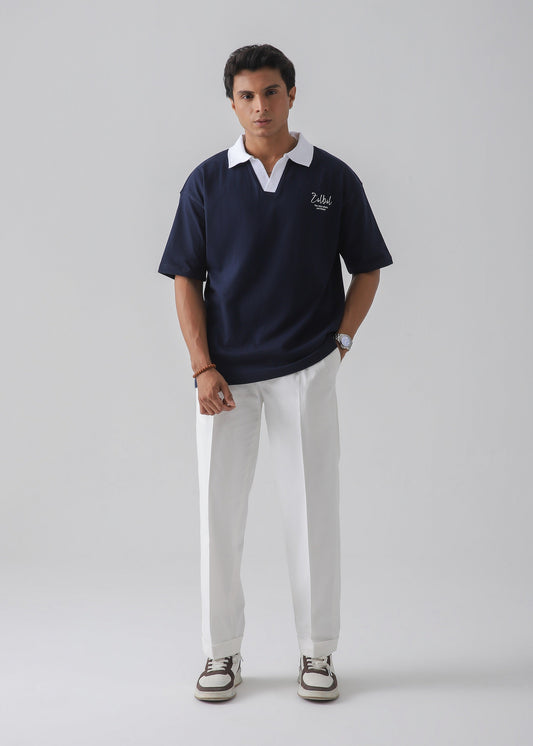 DROP SHOULDER POLO | NAVY