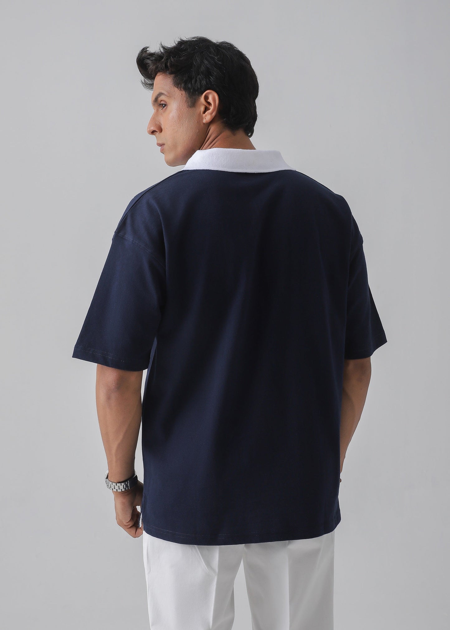 DROP SHOULDER POLO | NAVY