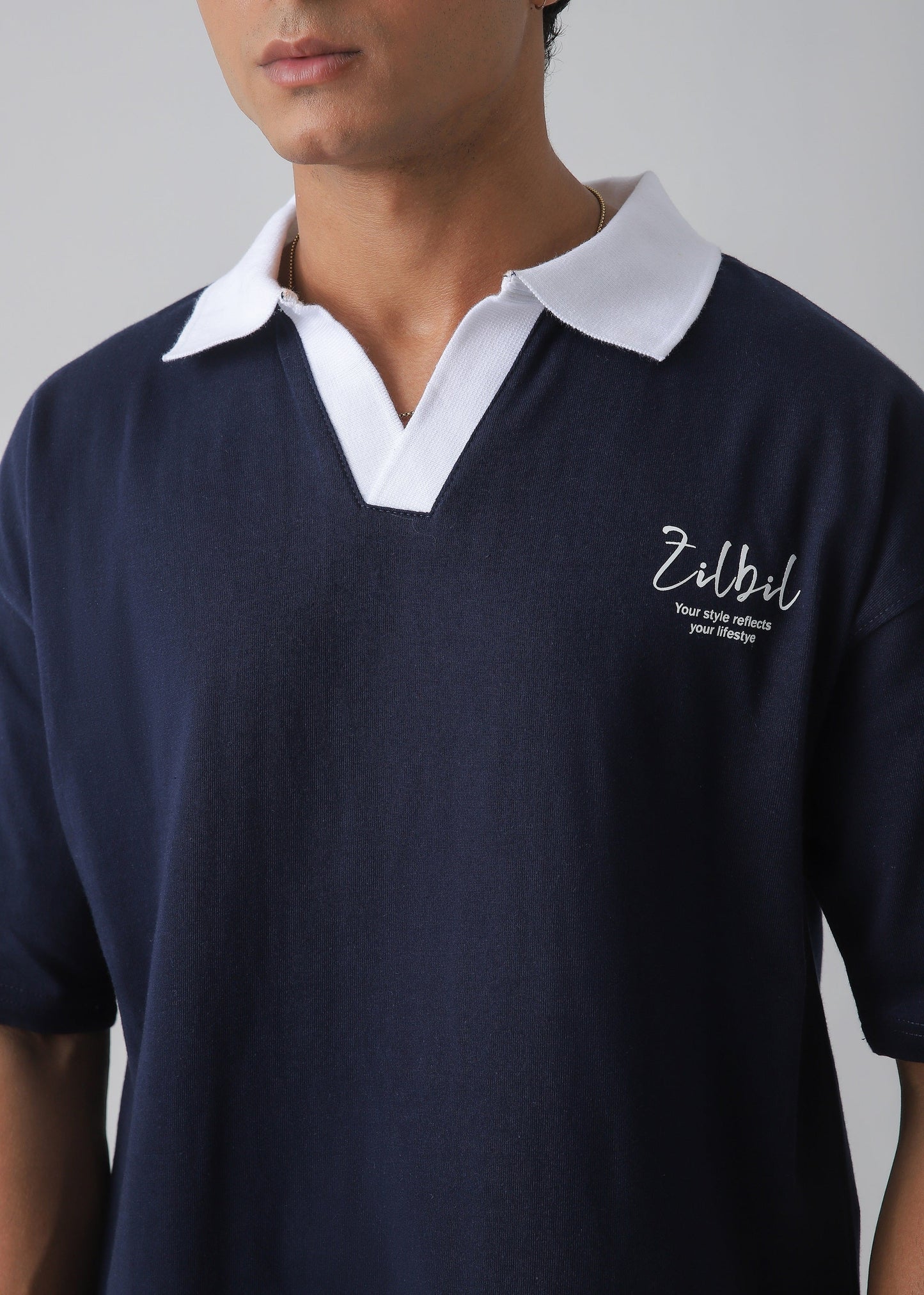 DROP SHOULDER POLO | NAVY